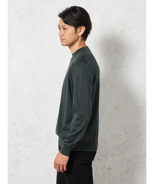 セーター ニット 「制電＆抗ピリング」天竺 モックネックセーター 無地
