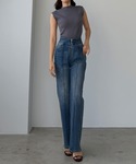 ジーンズ デニム デニムパンツ ハイウエストフ...の詳細画像1