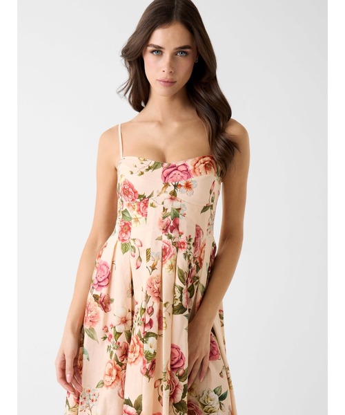 GUESS（ゲス） ワンピース BRIA Linen Dress ワンピース マキシ丈 花柄