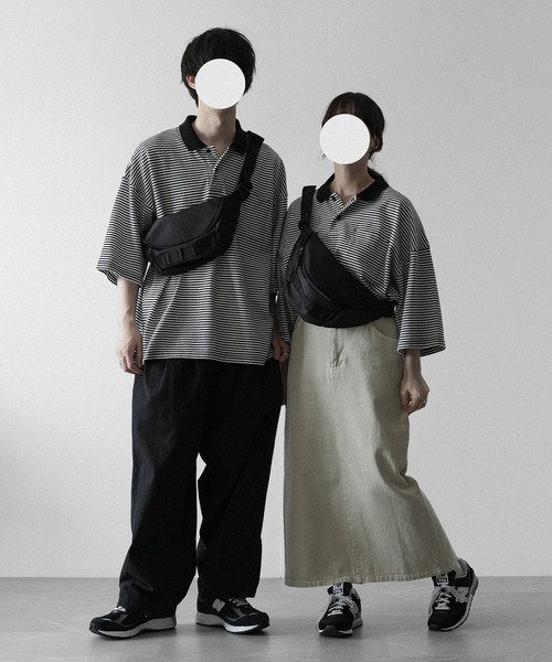 「RUUBON」 半袖ポロシャツ S ブラック×ホワイト メンズ_画像9