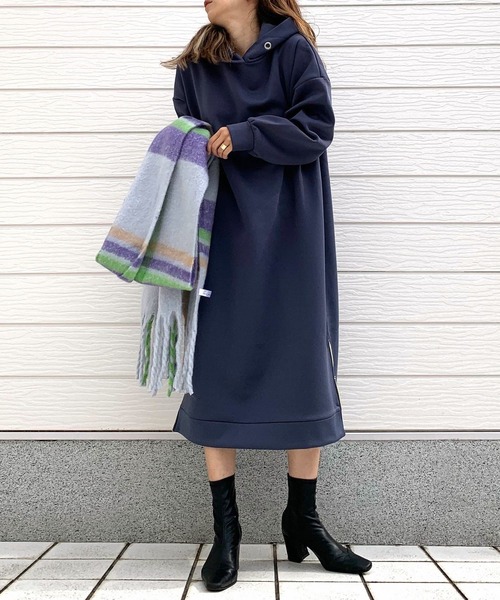 「Q」 長袖ワンピース MEDIUM ブラック レディース_画像8