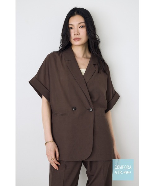 ジャケット テーラードジャケット COMFORA AIRハーフスリーブジャケット レディースの画像