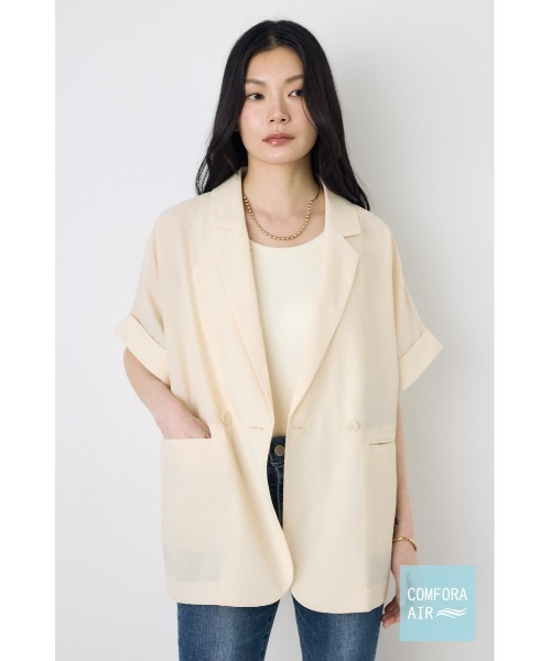 ジャケット テーラードジャケット COMFORA AIRハーフスリーブジャケット レディースの画像
