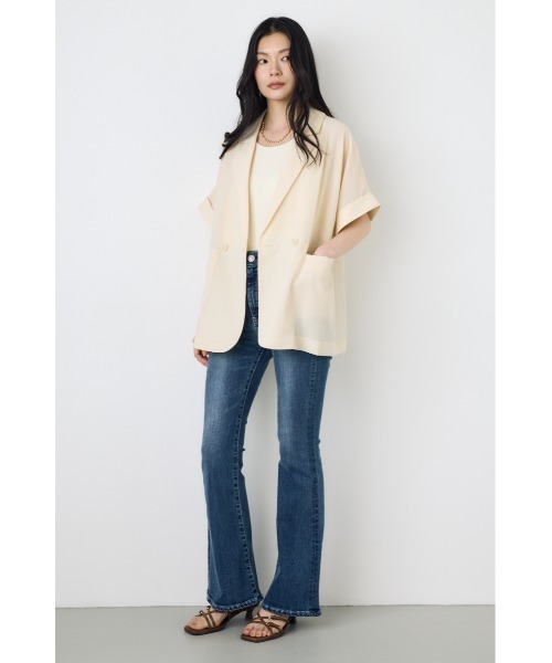 ジャケット テーラードジャケット COMFORA AIRハーフスリーブジャケット レディースの画像
