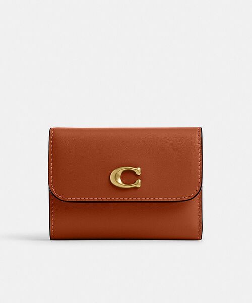 COACH レディース三つ折財布（バッグ、小物素材：本革、レザー）｜財布