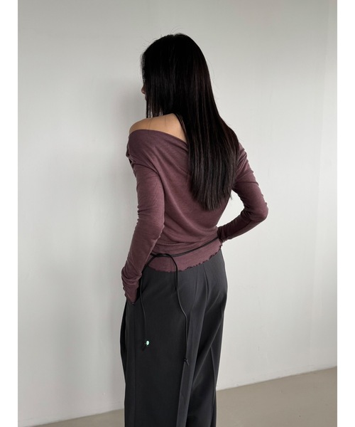 「Didot.showroom」 長袖カットソー FREE バーガンディー レディース_画像2