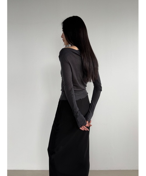 「Didot.showroom」 長袖カットソー FREE バーガンディー レディース_画像5