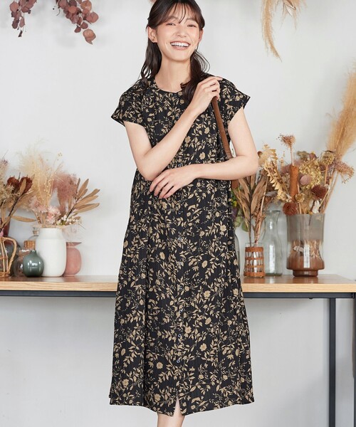 Tiaclasse シャツワンピース ボタニカル柄シャツワンピース : ZOZOTOWN