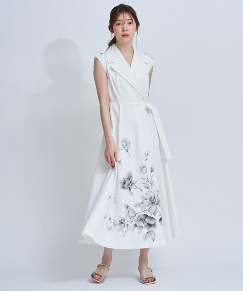 「NOELA」 ノースリーブワンピース M ベージュ レディース_画像3