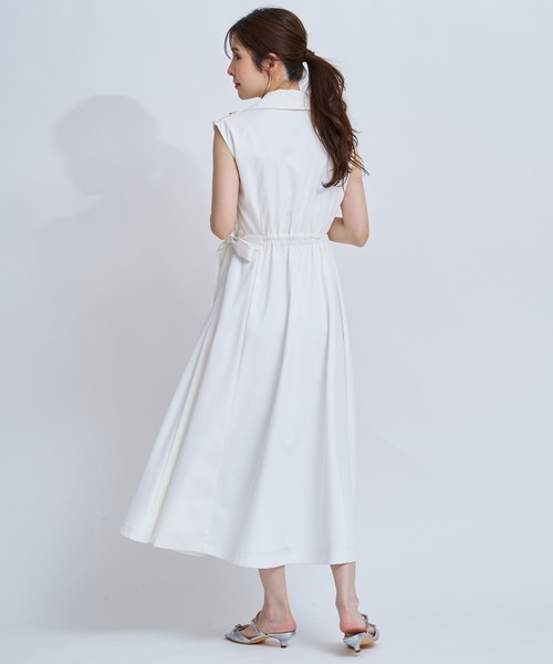 「NOELA」 ノースリーブワンピース M ベージュ レディース_画像6