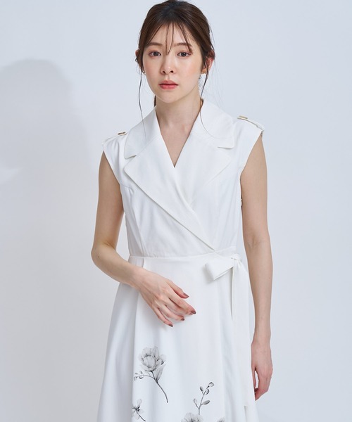 「NOELA」 ノースリーブワンピース M ベージュ レディース_画像7