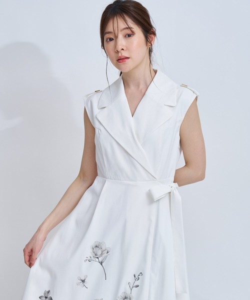 「NOELA」 ノースリーブワンピース M ベージュ レディース_画像8