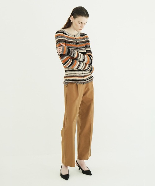 CLANE（クラネ） カーディガン MULTI BORDER BUTTON DETAIL KNIT