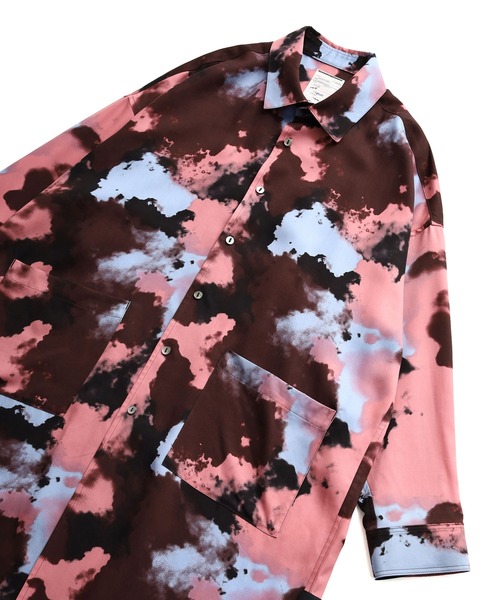 SHAREEF（シャリーフ） シャツ SMOKE PT LONG SHIRTS メンズ