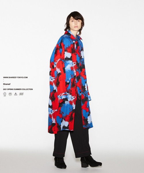 SHAREEF（シャリーフ） シャツ SMOKE PT LONG SHIRTS メンズ