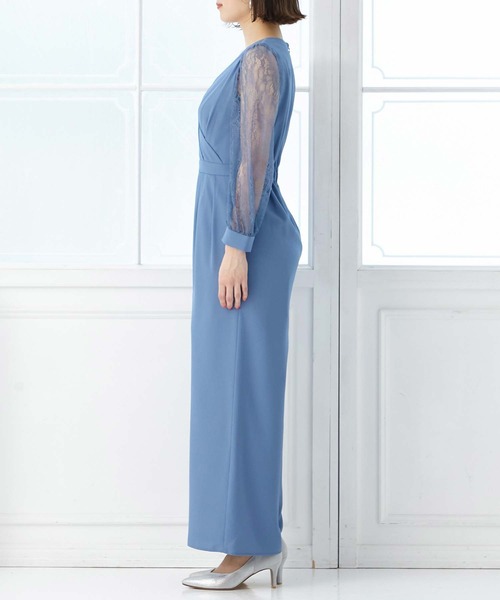 AIMER パンツドレス 袖付きカシュクールオールインワン