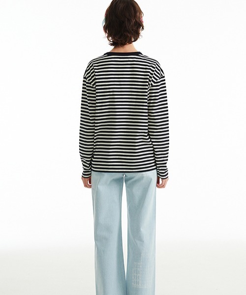 tシャツ KIRSH CHERRY STRIPE LONG SLEEVE T-SHIRT/キルシーチェリーストライプロングスリーブTシャツ レディース tシャツ KIRSH CHERRY STRIPE LONG SLEEVE T-SHIRT/キルシー