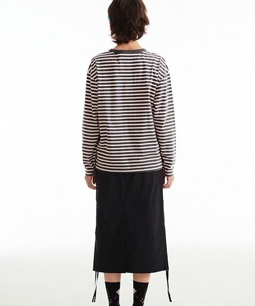 tシャツ KIRSH CHERRY STRIPE LONG SLEEVE T-SHIRT/キルシーチェリーストライプロングスリーブTシャツ レディース KIRSH（キルシー）の「KIRSH CHERRY STRIPE LONG SLEEVE T-SHIRT
