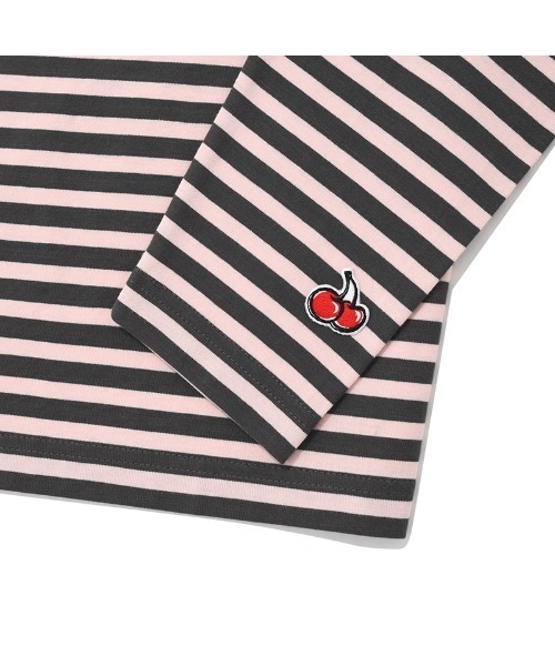 tシャツ KIRSH CHERRY STRIPE LONG SLEEVE T-SHIRT/キルシーチェリーストライプロングスリーブTシャツ レディース KIRSH（キルシー）の「KIRSH CHERRY STRIPE LONG SLEEVE T-SHIRT