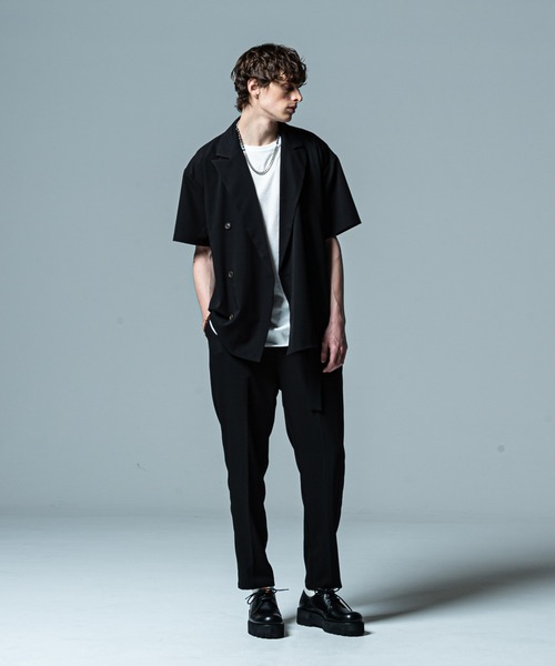 【美品】 glamb ストライプ マルコクロップドパンツ サルエル スラックス 美品】 glamb ストライプ マルコクロップドパンツ サルエル