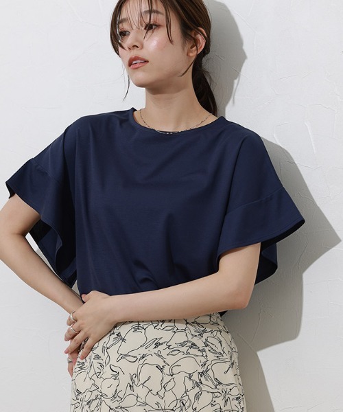 Pierrot（ピエロ） tシャツ 半袖 接触冷感フレアスリーブTシャツ