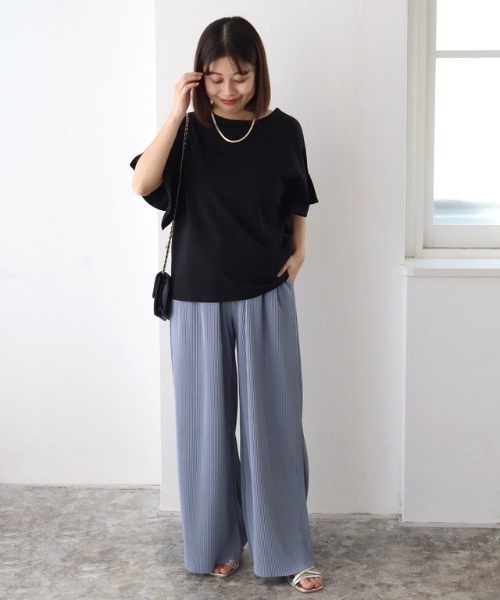 Pierrot（ピエロ） tシャツ 半袖 接触冷感フレアスリーブTシャツ