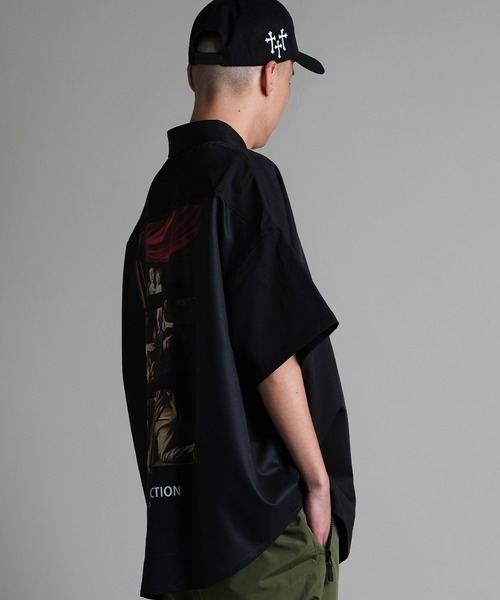 GALLIS ADDICTION シャツ GA 絵画-SPLIT S/S SHIRT メンズ