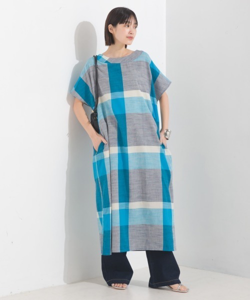 OMNES（ファッション） ワンピース コットンスラブチェック柄