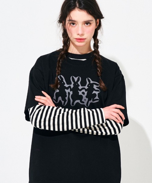 tシャツ 「UNISEX」SLOW ACID／3 RABBIT T 2118247 レディース メンズ SLOWACID tシャツ 「UNISEX」SLOW ACID／3 RABBIT T 2118247