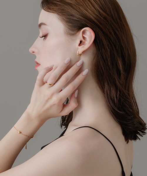 muku ピアス 金属アレルギー対応 ミニハートフープピアス