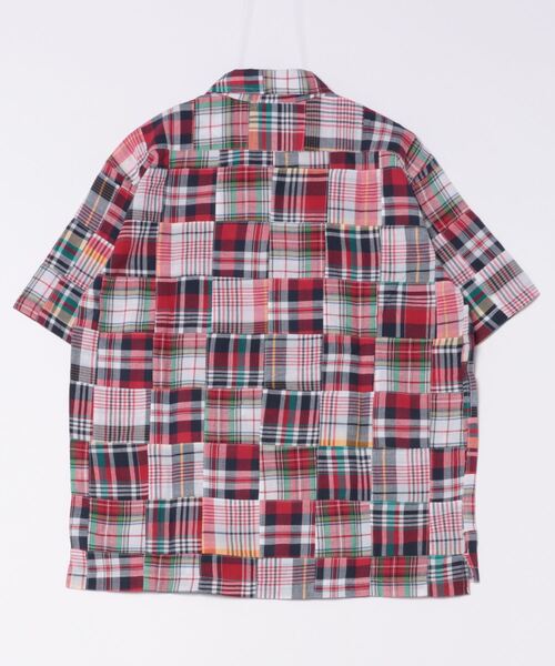 ブラウス シャツ 「HOUSTON」MADRAS PATCHWORK  S/S SHIRT レディース メンズ HOUSTON ブラウス シャツ 「HOUSTON」MADRAS PATCHWORK S/S