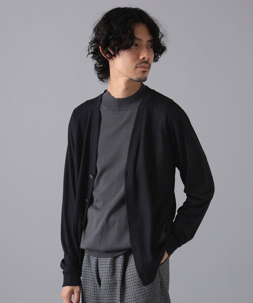 SLOANE⭐︎カーディガン⭐︎ブラック⭐︎サイズ5⭐︎試着のみ SLOANE｜18G ワイドリブ シルク クルーネック カーディガン sl8s
