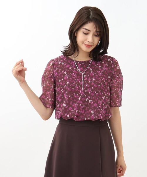 ブラウス シャツ 「SALE／WEB限定カラーあり／マシンウォッシュ／セットアップ可能」フラワープリントブラウス レディース SALE／WEB限定カラーあり／マシンウォッシュ／セットアップ可能