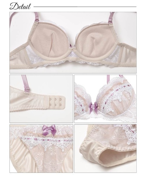 ブラジャー ショーツセット ダマスク フリルレース ライン ＆ ショーツ