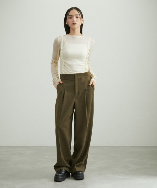 ADAM ET ROPE' tシャツ シアーテレコタックニュアンスロンT