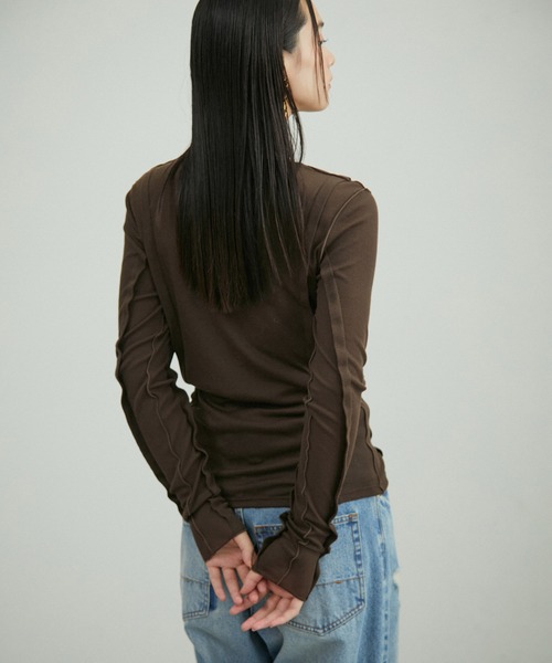 ADAM ET ROPE' tシャツ シアーテレコタックニュアンスロンT