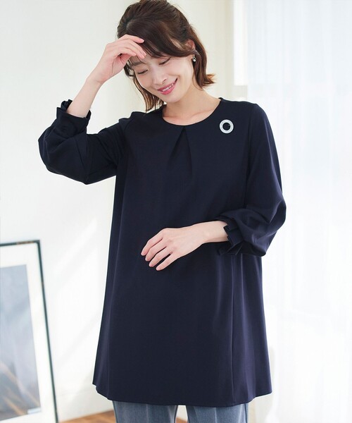 tシャツ タックスリーブポンチチュニック レディース
