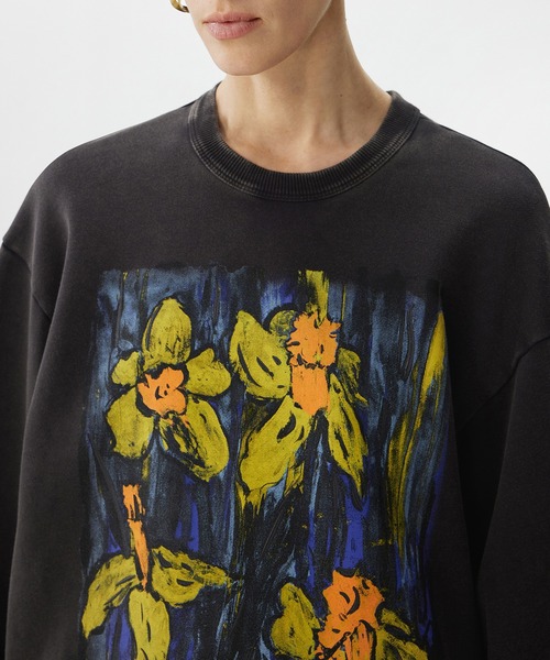 トレーナー スウェット Hand-drawn Floral Print Sweatshirt / フローラルプリントスウェット レディース メンズ JNBY トレーナー スウェット Hand-drawn Floral Print