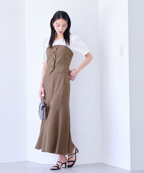 VIS tシャツ 「新色追加」「美easy」釦ビスチェTシャツ
