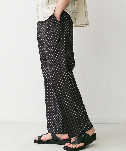 W27 wjk smart pin-tuck slacks メンズ スラックス Johnbull スラックス COOLDOTSR プリントスラックス メンズ