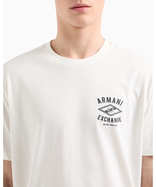 【美品】A/X アルマーニエクスチェンジ 半袖ロゴTシャツカットソ白ホワイトXS ARMANI EXCHANGE アルマーニ エクスチェンジ Tシャツ メンズ