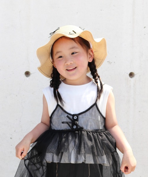 Kids Foret（キッズフォーレ） 帽子 ハット 紫外線カット リボン付き日