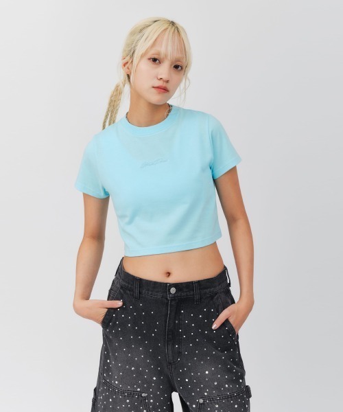 atmos girls tシャツ pink Classic Embroidery Logo Short T