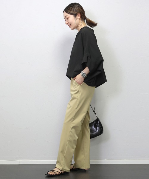 Aletta vita パンツ 「接触冷感」軽量ストレッチストレートパンツ