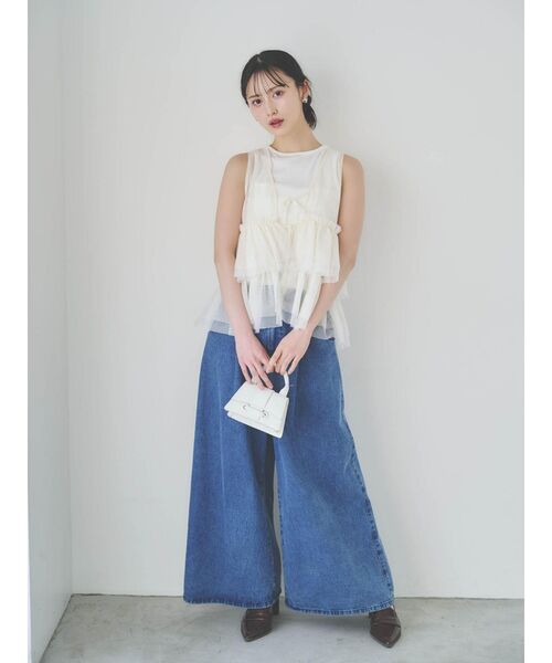 dazzlin ブラウス シャツ ティアードチュールチュニック