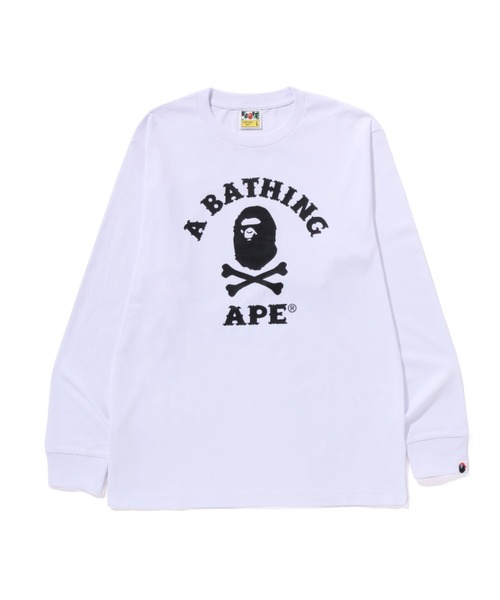 A BATHING APE tシャツ CROSSBONE COLLEGE LS TEE メンズ