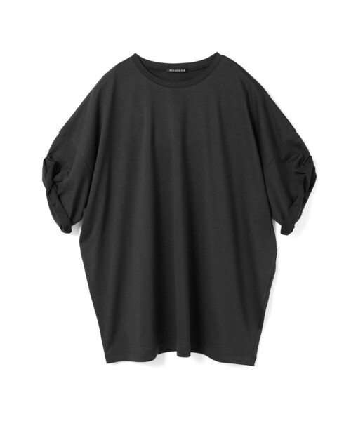 tシャツ mizuiro ind ロールアップスリーブワイドT レディース