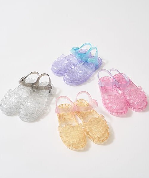 サンダル クリアラメバイカラーラバーサンダル キッズ 子供 女の子