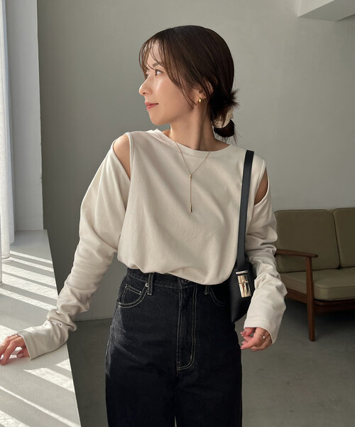 CAPRICIEUX LE'MAGE tシャツ 「shio企画」マルチWAYスリットロン