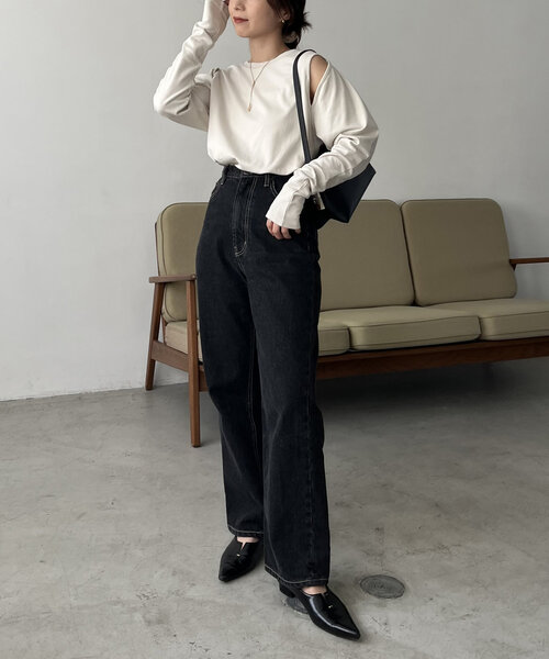 CAPRICIEUX LE'MAGE 【shio企画】マルチWAYスリットロンT CAPRICIEUX LE'MAGE tシャツ 「shio企画」マルチWAYスリットロン